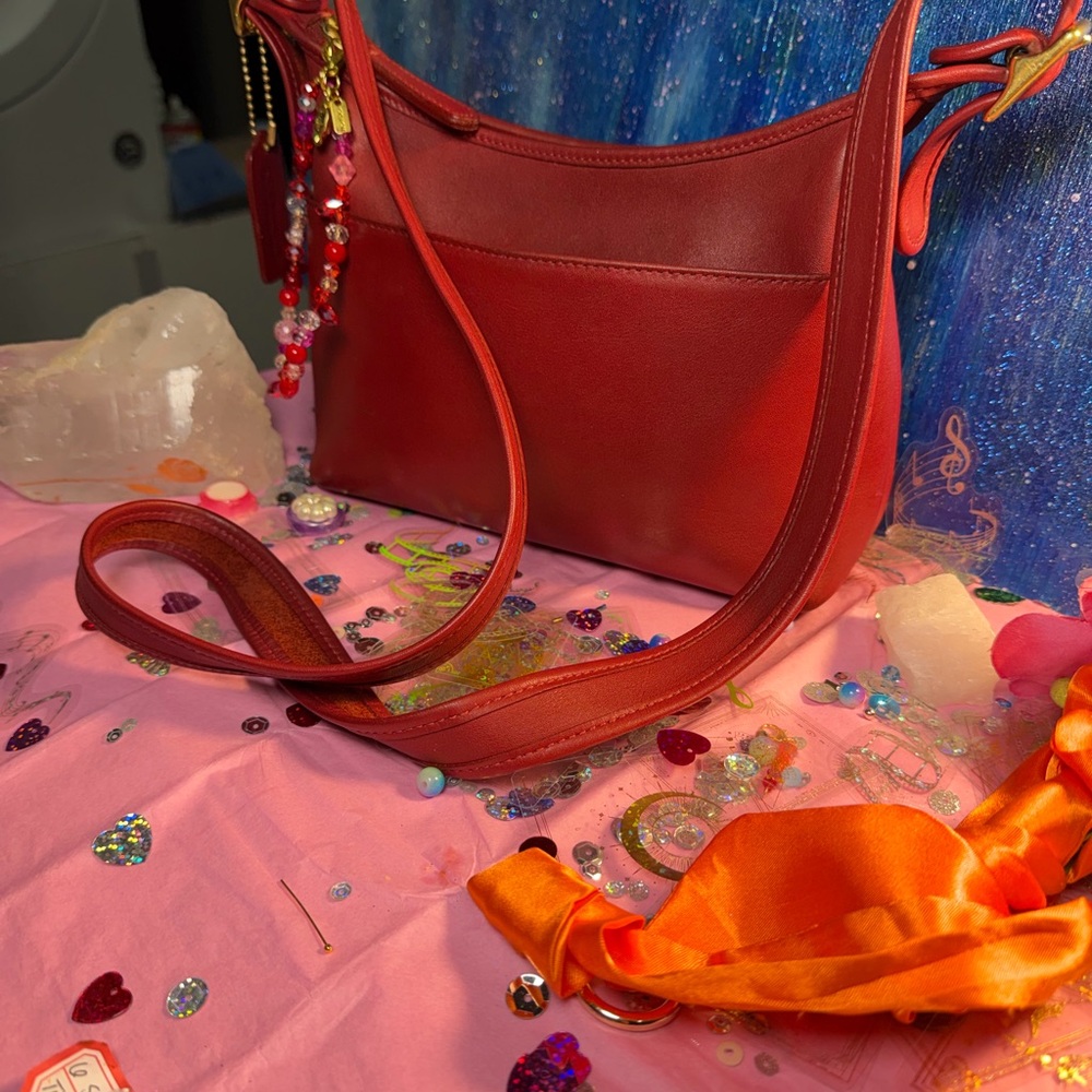 Coach Ruby Red Leather Shoulder Bag - image 3